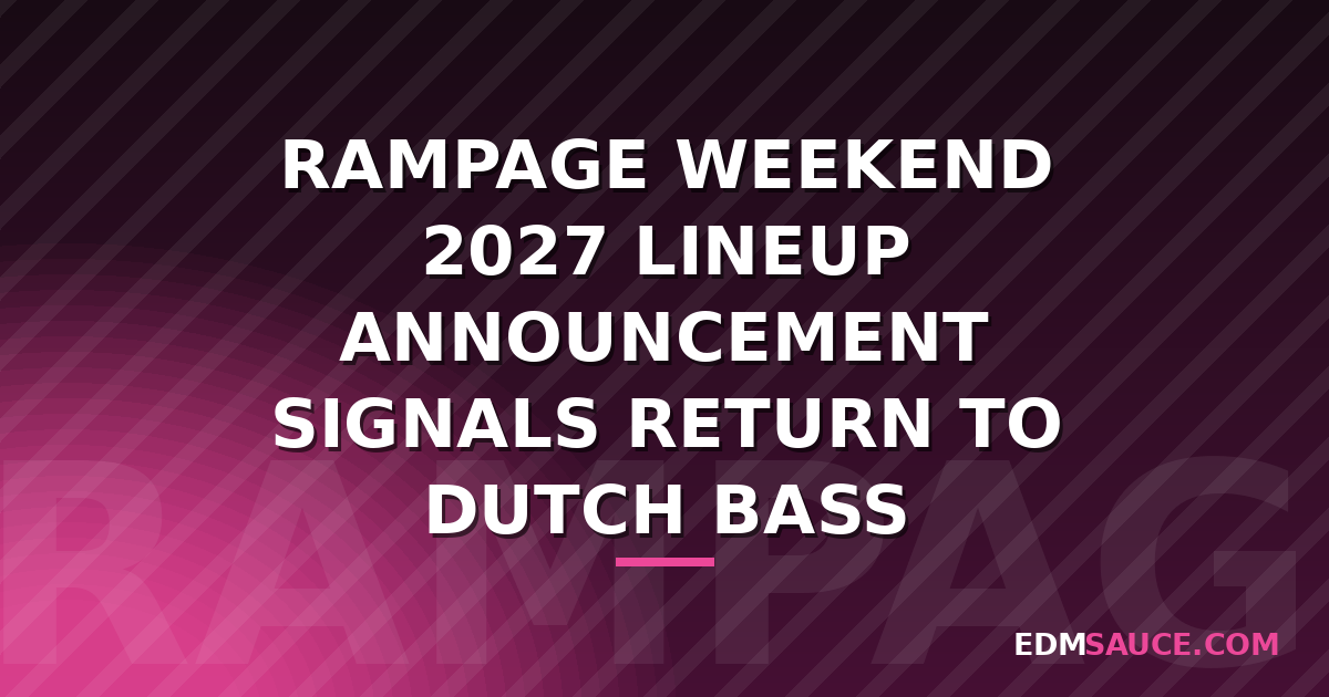Rampage Weekend 2027: Amszterdami bass fesztivál visszatér